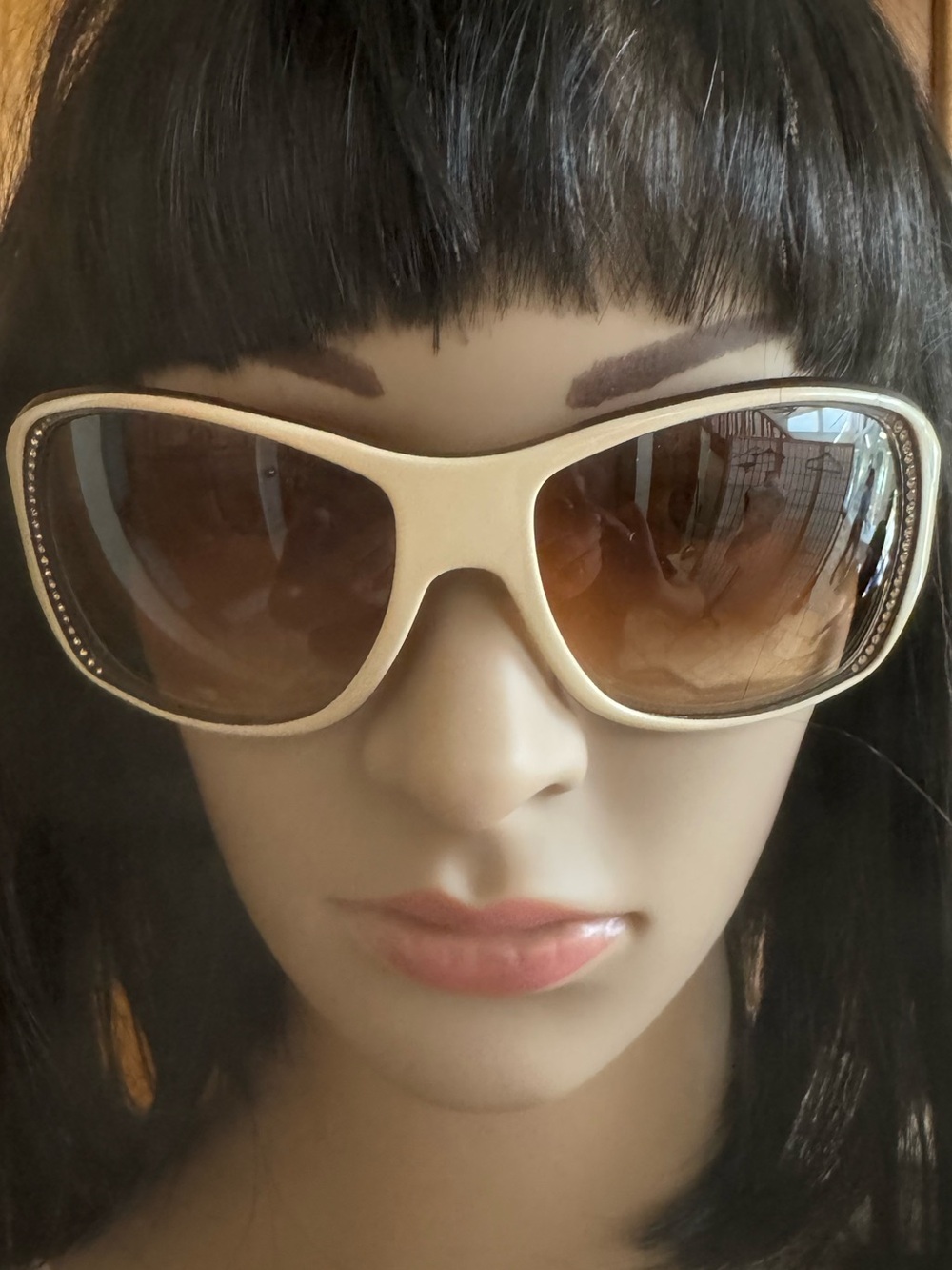 Vintage Y2K Christian Dior Strass 1 Cream Crystal Sunglasses